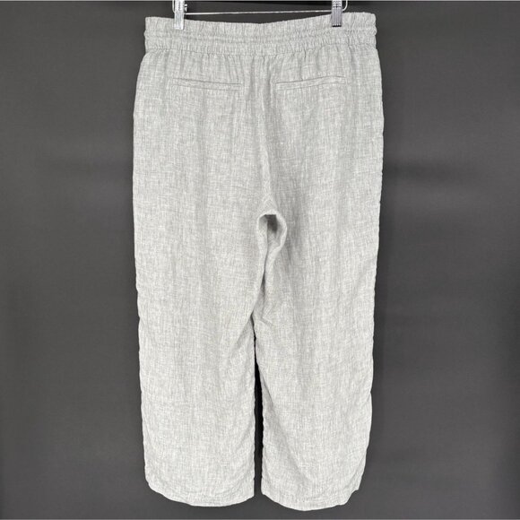 Athleta Women's Linen Drawstring Pants M Gray Breathable Beach Vacation - Picture 2 of 11